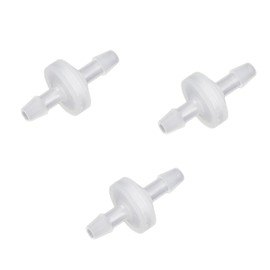 Refuuch 1/4" Hose Barb One Way Check Valve Non Return Ozone Resistance Plastic Valve for Fuel Oil Air Gas Water(Pack of 3)