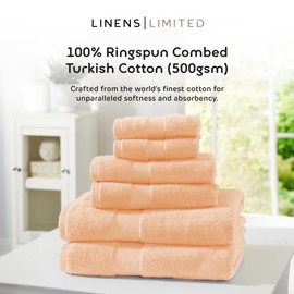 Linens Limited - Large Towels, Bath Sheets for the Bath or Shower, Turkish Cotton, Soft and Luxurious, Super Absorbent, Machine Washable (Peach)