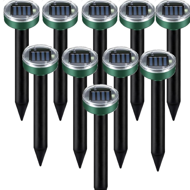 Mole Repellent 10 Packs Solar Powered, Vole Repellent Waterproof Outdoor