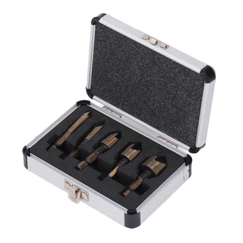 5 Pcs Countersink Drill Bit 1/4in 3/8in 1/2in 5/8in 3/4in