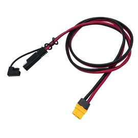 SAE to XT60 Connector Cord 12AWG Wire Extension Cable for Solar Generator Portable Power Station Solar Panel RC Battery Portable Power Station with SAE Polarity Reverse Black