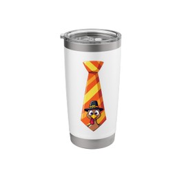 Funny Pilgrim Turkey Tie Funny Thanksgiving Feast Dinner Stainless Steel Insulated Tumbler