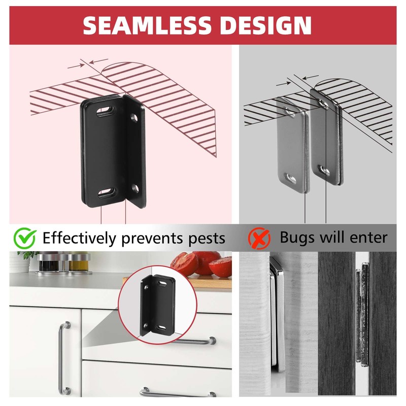 Loomdeo Ultra-Thin Magnetic Cabinet Door Catch - Strong Adhesion &