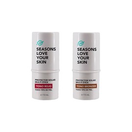 Seasons love your skin Kit facial multi stick con Color FPS 50 | Tono Rojo + Bronzer | Rubor, Labial y Sombra