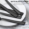 LIANYU 45-Piece Matte Black Silverware Set with Serving Utensils, Stainless