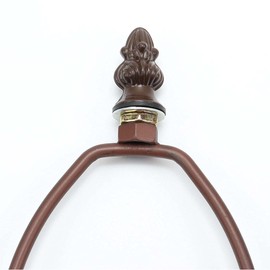 Bieye SS005 Lampshade Lamp Shade Support with Finial for Tiffany Style Stained Glass Table Lamp (Brown 6.5" High)