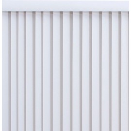 PowerSellerUSA Vertical Blinds for Patio Doors, 78W x 84L inches Large Window Blind Cordless, Anti Static Vinyl Slats Design with Aluminum Track, 3.5" Vanes Shade with Wand Controls, Solid White