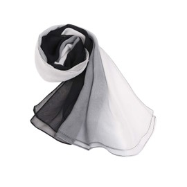 uxcell Long Chiffon Light Wedding Scarf Silky Gradient Color Party Shawl Spring Summer Beach Wrap for Women 63"x19.6" Black White