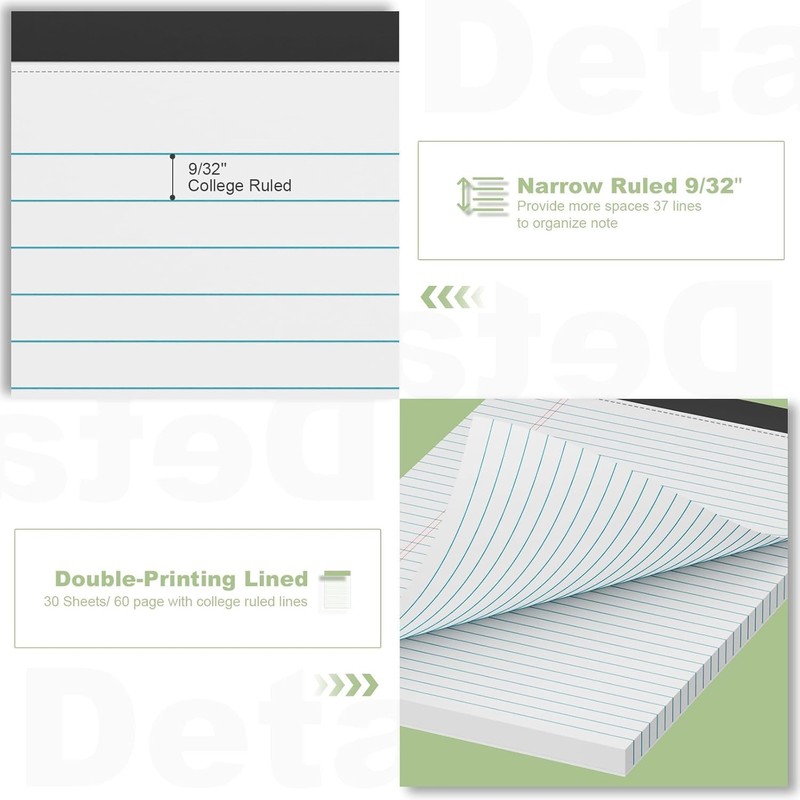 Note Pads A4 Legal Pad, 6 Pack White Notepads A4