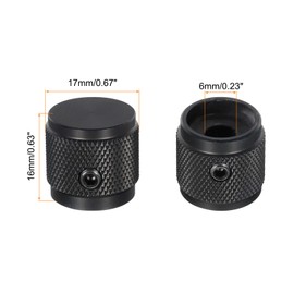 QUARKZMAN Aluminium Potentiometer Knobs 6 mm Guitar Control Knobs 1/4 Inch Shaft for Guitar, Bass, Volume Control 17 mm/0.67 Inch Diameter Black Pack of 4 (with Un-Key)