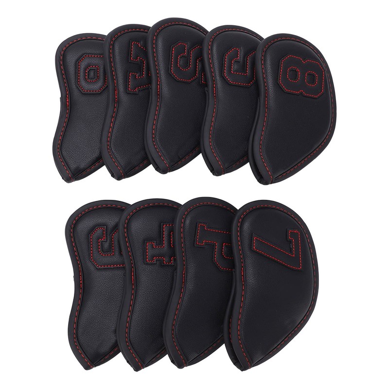 Golf IronCovers, 9Pcs PU and Plush Golf Club IronCovers Waterproof
