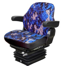 Binbir Trend Heavy Duty Universal Tractor Seat Cover for Cabinet Tractors Without Headrest, Forklift Seat Cover, Camuflage Pattern, 8 Colors (Impertex Blue Camuflage)