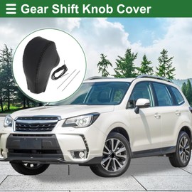 Motoforti Anti-Slip Gear Shift Knob Cover Car Stick Shifting Handle Protector for Subaru Forester 2014-2017 Black Faux Leather