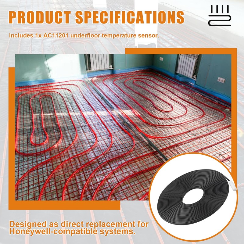 ​AC11201 Floor Temperature Sensor, Compatible with Honeywell Underfloor Heating Systems