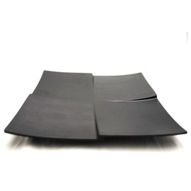 Lucky Star Melamine Plates Sushi Sashimi Salad Serving Dinner Platter Dishes, 9" or 11", Square, Black (10, 9 inch)