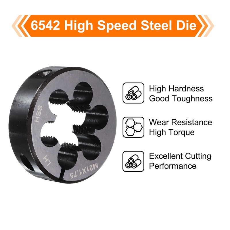 sourcing map Round Threading Die M21 x 1.75 Metric Thread