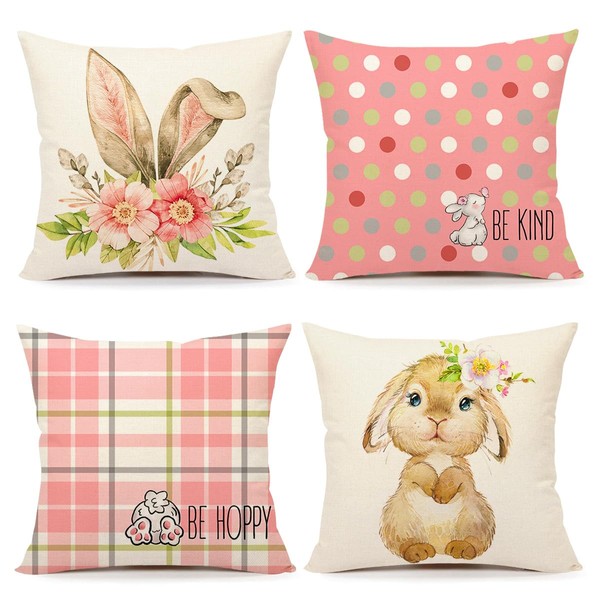 4TH Emotion Easter Throw Pillow Covers 18 x 18 Inch