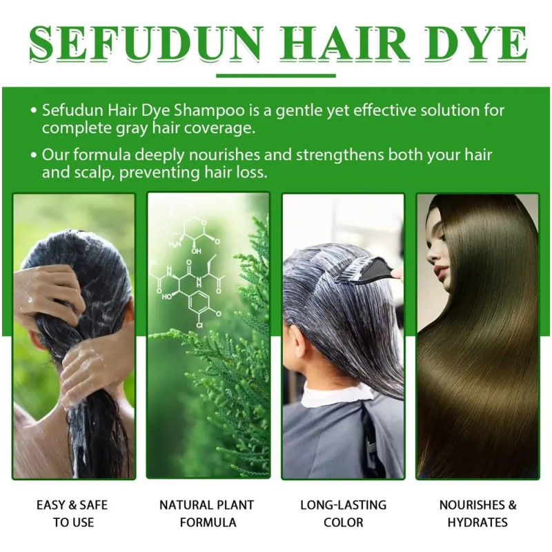 Sefudun Shampoo Cubre Canas Con Tinte