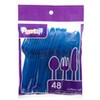 Blue Heavy Duty Plastic Cutlery Sets - 32 Spoons, 32