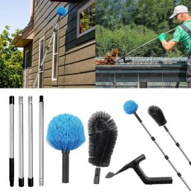 Atti Kkolo 거미줄 제거기 청소 장대 지붕 빗물받이 브러쉬 솔 Spider Web Remover Cleaning Pole Roof Gutter Brush Tool