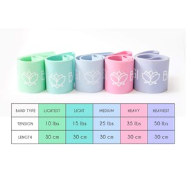 Yogi Bands by XNM Creations - Resistance Loop Exercise Fitness Workout Bands - Set of 5 - Pastel Colours