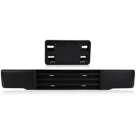 PIT66 Front Bumper & License Plate Bracket, Compatible with 15-17 Ford F150 Grille Trim Panel + License Plate Mount Fascia Cover Set(NOT FIT Ecoboost Powered F150)