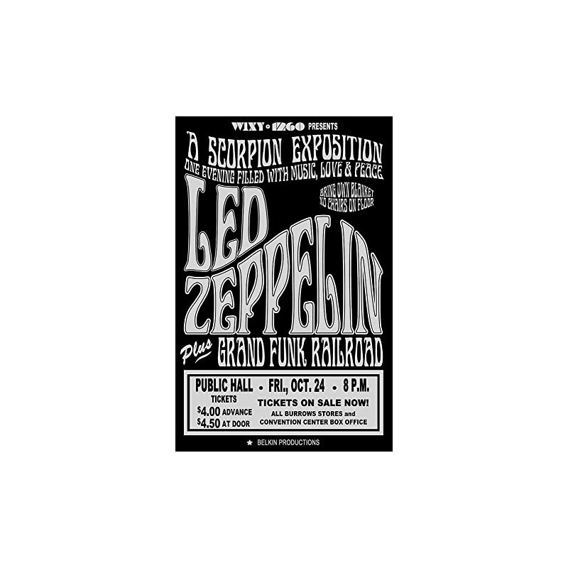 Raw Sugar Art Studio Led Zeppelin/Grand Funk 1969 Cleveland Concert