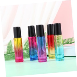 Mikinona 10pcs Color Gradient Essential Oil Bottle Portable Bottles for Travel Includes Rose Yellow Yellow Each Black Lid Leak Design