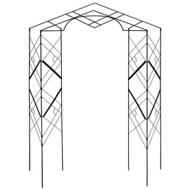 Achla Designs FT-46 Athena Plant Support, Wrought Iron Decorative Garden Arch Trellis, Black