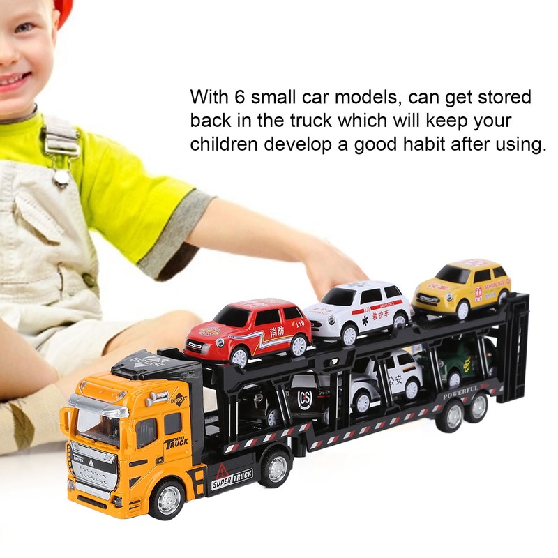 Carrier Truck Toy Model Alloy Detachable Six Car Kids Transport