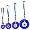 WEBEEDY Pack of 4 Blue Evil Eye Beads Pendants, Car