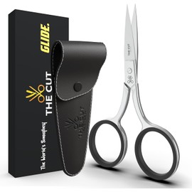 The Cut Factory- 4" Top of The Line Facial Hair Scissors For Men Women - Eyebrow Scissors Grooming Scissors Mustache, Nose, Beard, Eyebrows, Eyelashes Hair Scissors (Bright Polished)