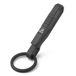 TISUR Motorcycle Key Chain, Titanium Belt Clip, Carabiner, Stylish, Titanium Key Ring Included, Car, Bicycle, Home, Keys, Present, Gift (Titanium Clip/Black)