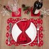 Yesaler Felt Place Mats and Coasters Christmas Place Mats Red