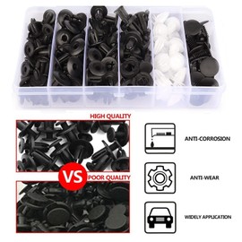 Flyicloud 125 Piece Car Mounting Clips Set, Universal Mounting Clips with 5 Disassembly Tools, 6 Types Door Trim Brackets Bumper Trim Plastic Clips Set