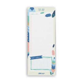 Pukka Pad, Carpe Diem To-Do List Magnetic Pad, Memo Pad for Grocery, Shopping Lists, 60 Sheets, 18 x 9 cm, Feathers