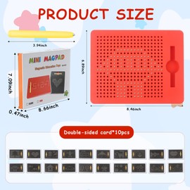 JWTRSVTY Magnetic Steel Ball Drawing Board with Pen, Small Magnetic Drawing Boards, Reusable Magnetic Drawing Board, with Balls + Pattern Card + Pen, for Magnetic Game Children from 3 Years