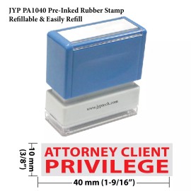 JYPTECH Attorney Client Privilege - JYP PA1040 Pre-Inked Rubber Stamp (Red Ink)