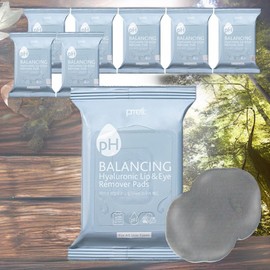 Pretty skin-friendly eye area moisturizing makeup remover slightly acidic hyaluronic lip and eye remover pad 30p, 8 pieces 55g / 프레티 피부 친화적 눈가 보습 메이크업 리무버 약산성 히알루로닉 립앤아이 리무버 패드 30p 8개 55g