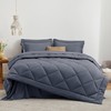 Love's cabin Queen Comforter Set Navy Blue, 7 Pieces Queen