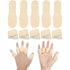 Uwbettry 10pcs Castor Oil Pack Wrap for Fingers, Reusable Castor Oil Compress Pack for Finger and Thumb, Soft Organic Cotton, Self Adhesive Adjustable Finger Wraps