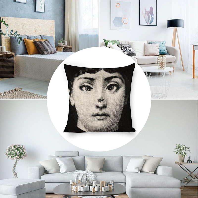 Lina Cavalieri Pillow Cover, Lina Cavalieri Artificial Linen Throw Pillow