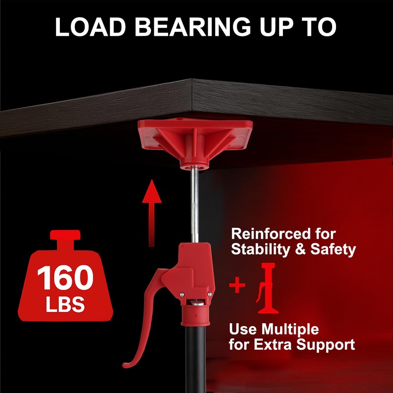 2 Pack Adjustable Support Pole – Cabinet Jacks for Installing