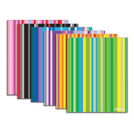 BAZIC Products 2 Pockets Poly Folder, Stripes Portfolio, Letter Size Plastic Folders Holder for Office Documents Paper Organizer, 1 Unit, Random Color