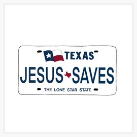 Texas Jesus Saves Bumper Sticker Vinyl Decal 5"