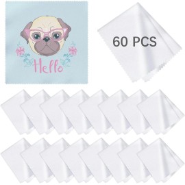 No Brand 60 Pack Microfiber Cleaning Cloth for Glasses (5.5"x5.5"), Sublimation Eye