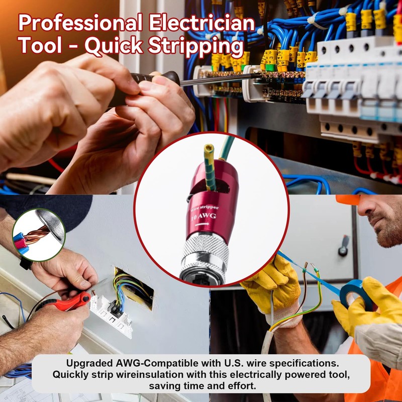 Wire Stripping for Drill, Wire Twister Tool for Drill, 14/12/10/8/6