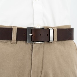 LINDENMANN Men's Leather Belt 40 mm Wide Belt Full Cowhide Leather Dark Brown, dark brown