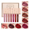 Set De 8 Labiales Mate De Larga Duración Pintalabio Regalo
