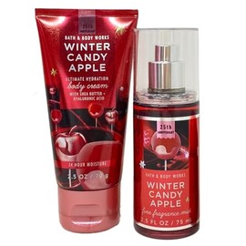 Bath and Body Work Winter Candy Apple Mini Duo Set - Body Cream and Fragrance Mist - Travel Size